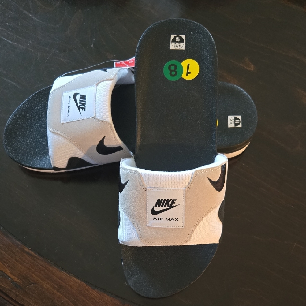 Nike Mens Air Max 1 Black and White Slide Sandals - SIZE 18 NWT Slides